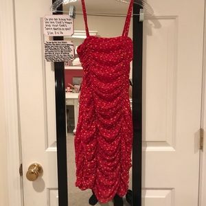 NASTY GAL RED FLORAL TIGHT DRESS